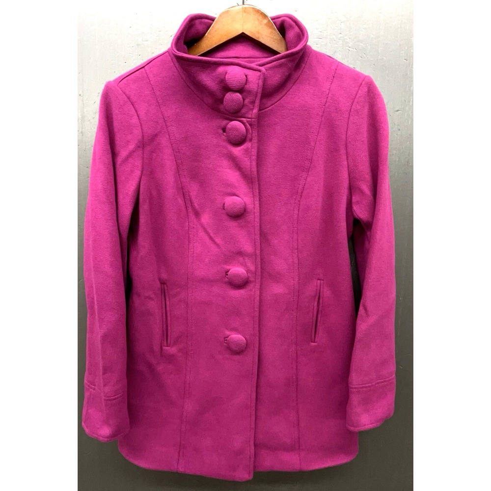 INC International Concept Jacket L Purple Pink Cotton Buttons Pockets Preppy Y2K
